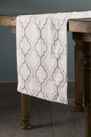 Specialty Geometric Silver Foil table runner
